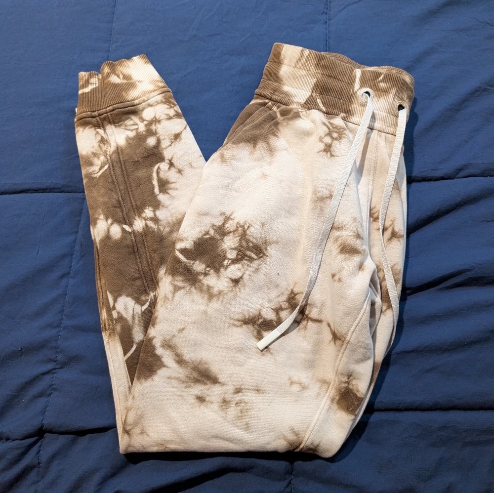 Lululemon‎ City Sweat Brown and White Tie-Dye Joggers